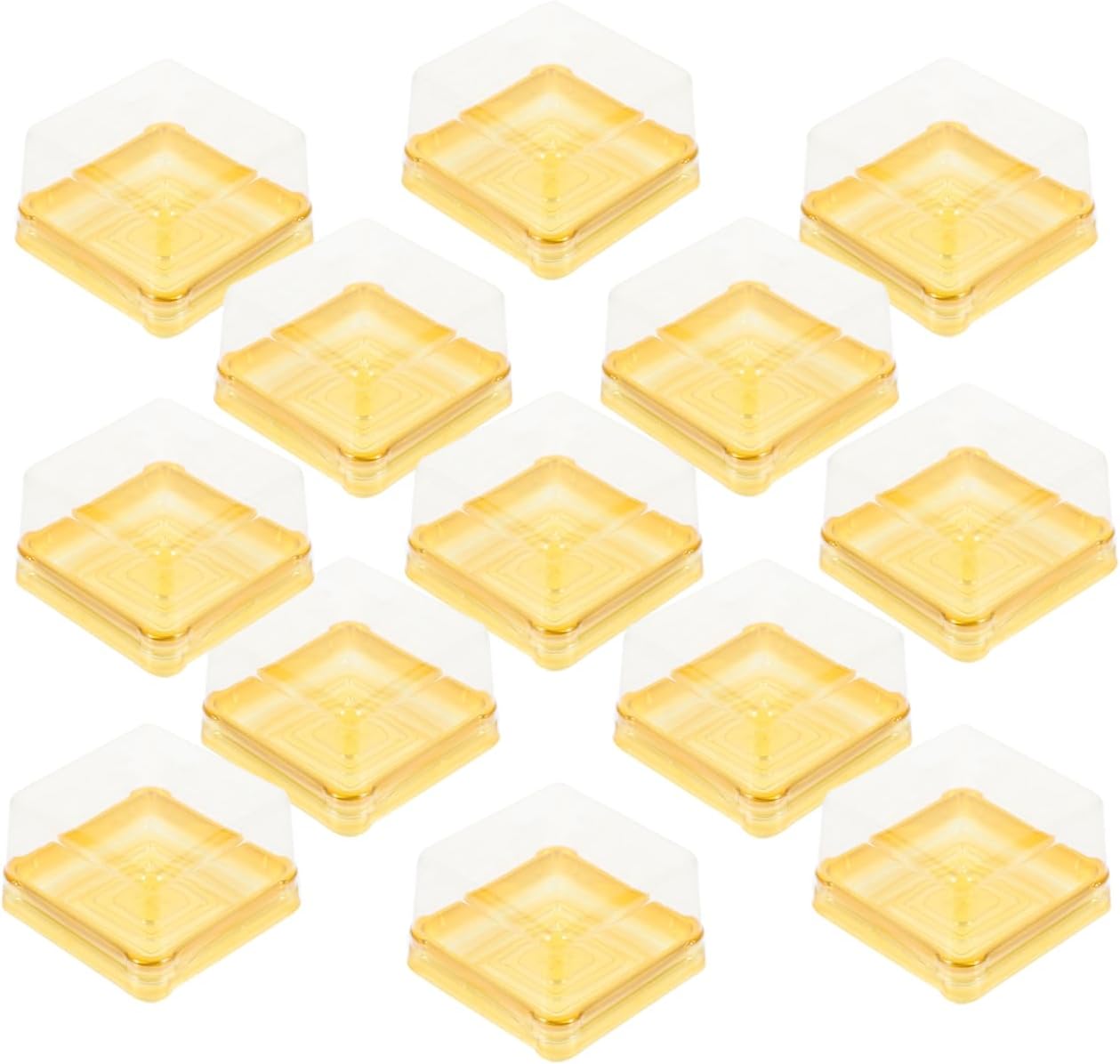 BESTonZON Clear Mini Cupcake Boxes 2.75X2.75X1.57 Inch Individual Plastic Dessert Packaging Containers for Baking Supplies and Party Storage 50 Pack