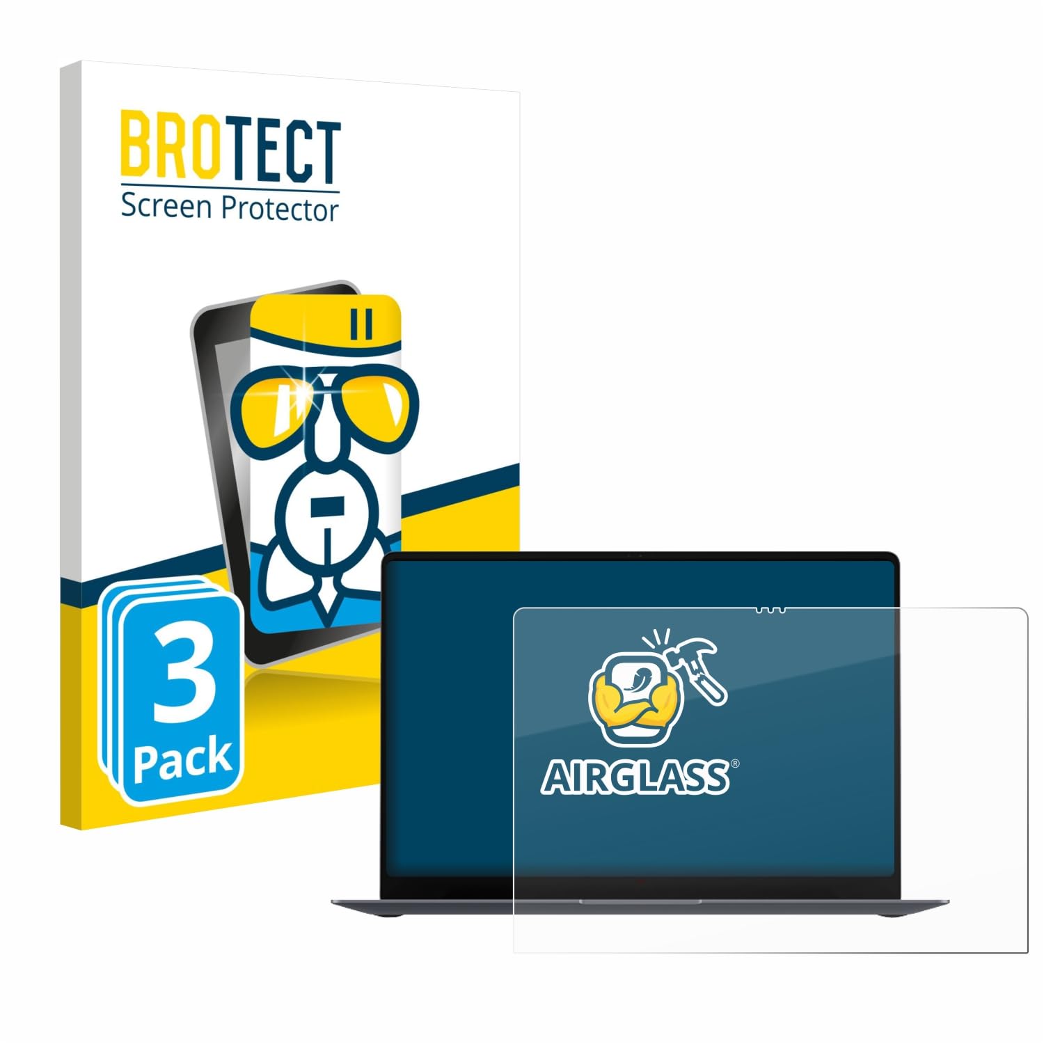 brotect 3 Pezzi Pellicola Vetro per Samsung Galaxy Book6 Pro 16" | Chiara Protezione Schermo Made in Germany, Durezza 9H Anti-Graffio Glass Screen Protector