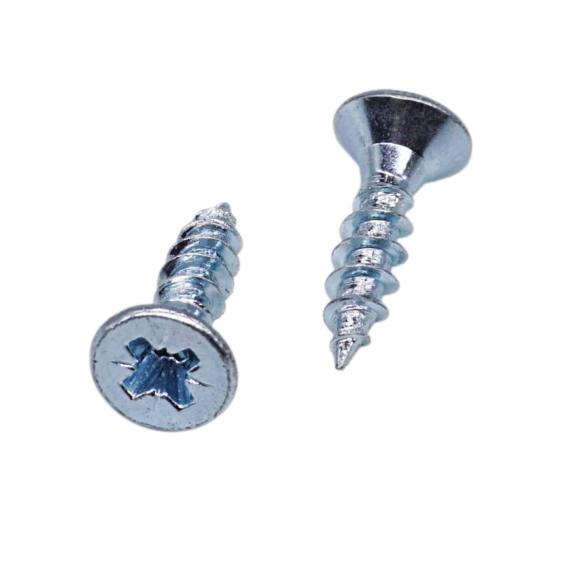 SKIR'CO (50 pcs) Zinc Plated Steel 4.0 x 16 mm Wood Screws, Pozidriv Countersunk Head, Chipboard Screws, PZ Fully Threaded