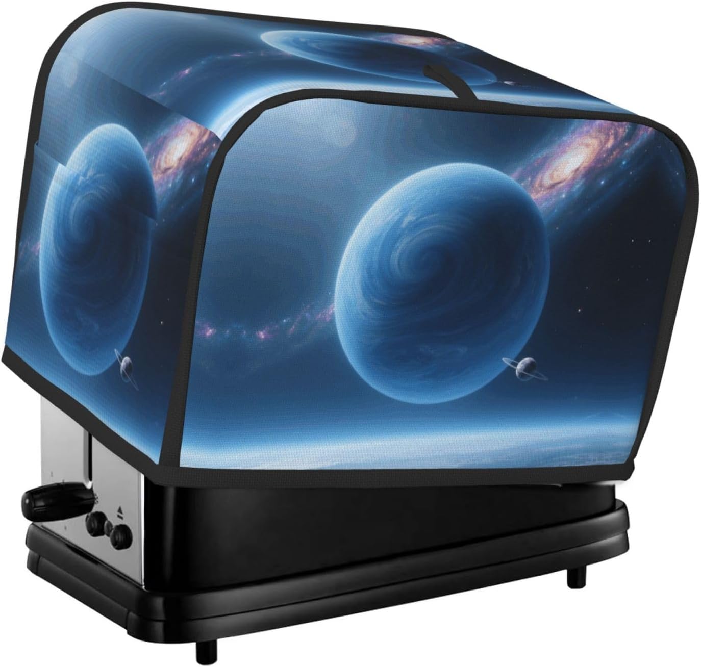 Space Toaster Cover 2 Slice, Waterproof Bread Machine Covers with Pockets Universal Size Kitchen Small Appliance Cover with Handle, Dust and Fingerprint Protection