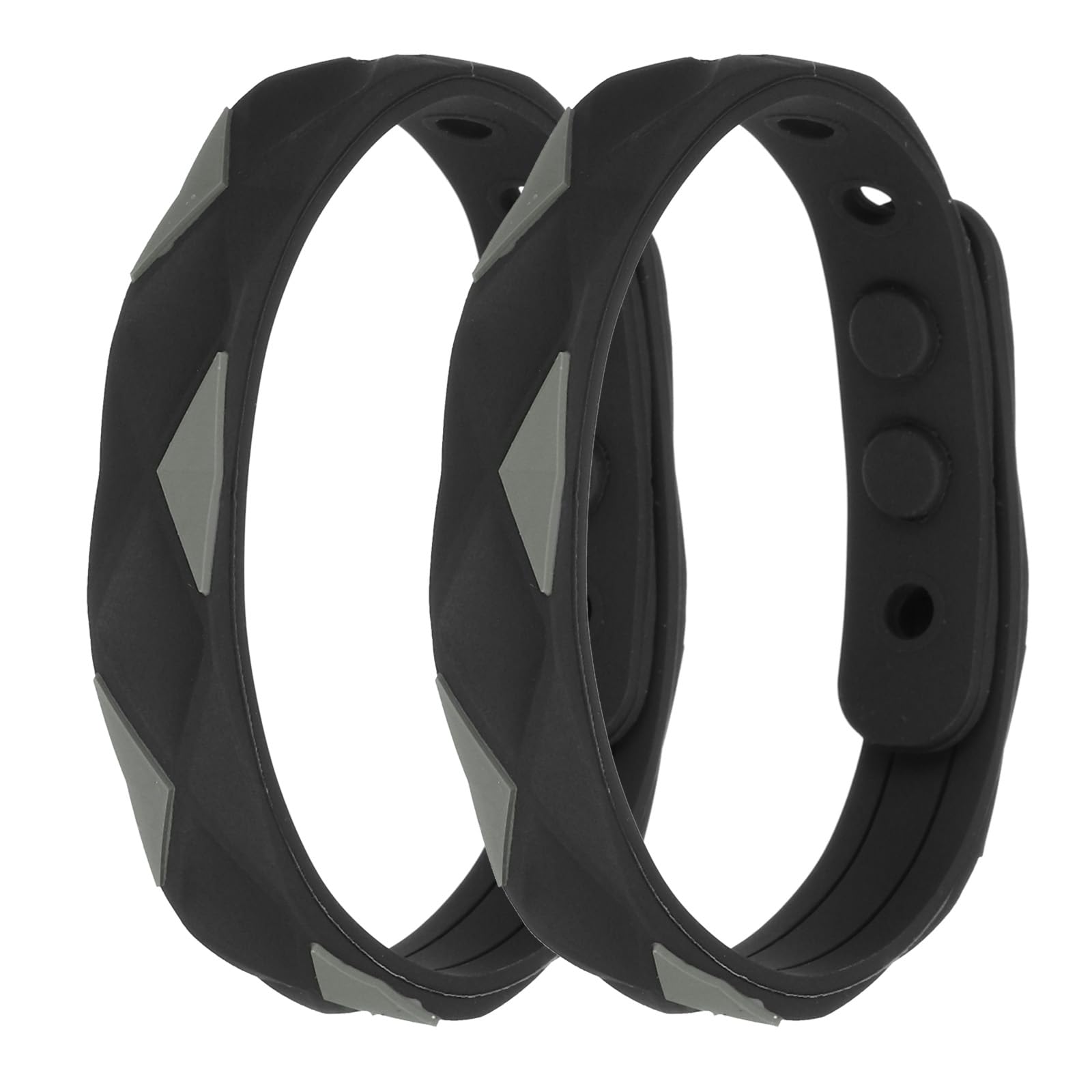 MECCANIXITY Anti Static Bracelet, 0.5"X9" Adjustable Anti Static Wristband Silicone Balance Energy Sport Bracelets for Eliminate Static, Black 2Pack