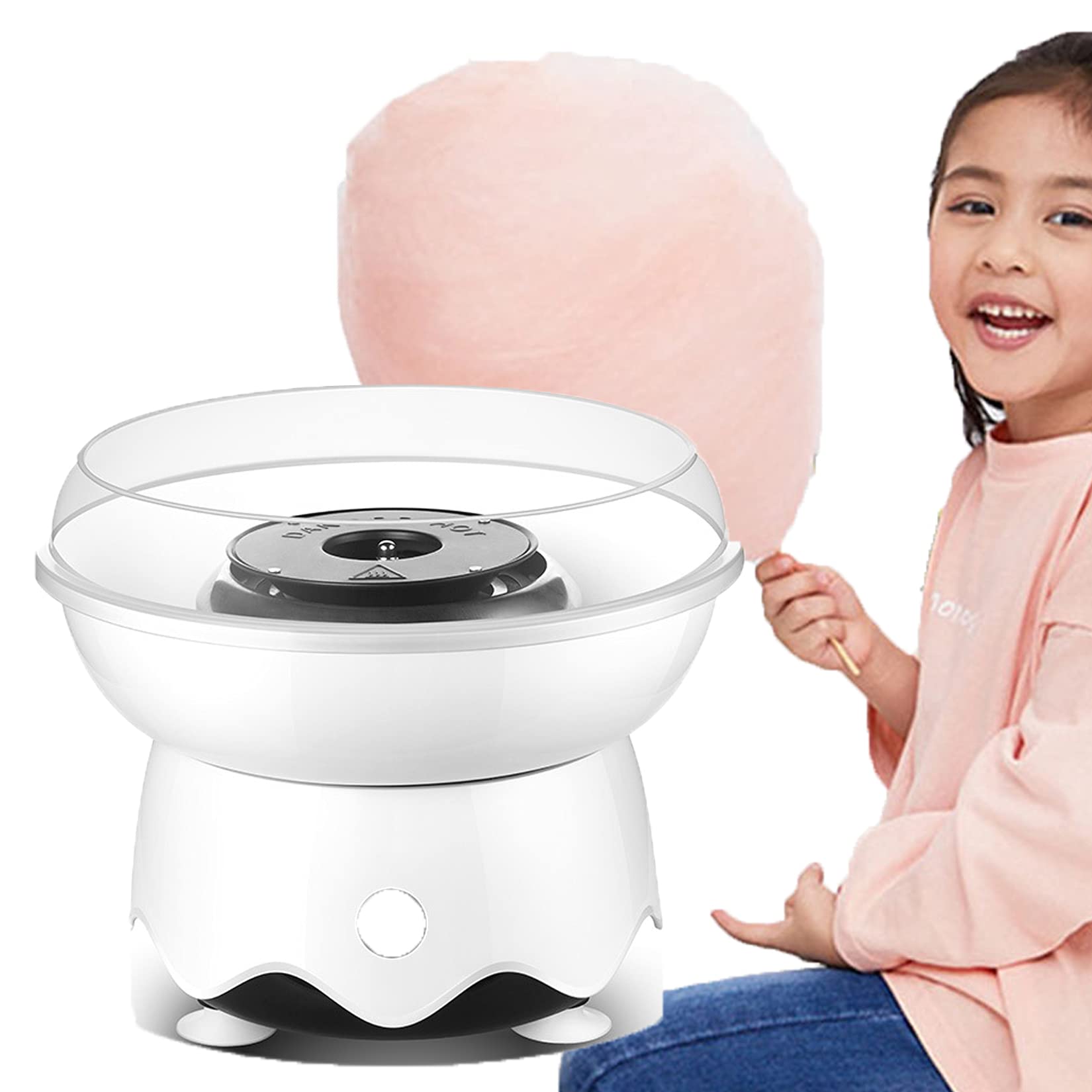 Cotton Candy Maker for Kids Mini Electric DIY Sweet Cotton Candy Machine, Portable Cotton Sugar Floss Machine, Best Gift for Children (White)