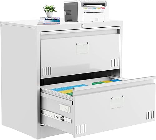 Archivador lateral con cerradura, archivadores de metal de 2 cajones para oficina en casa colgantelegalF4A4, archivador horizontal de metal con