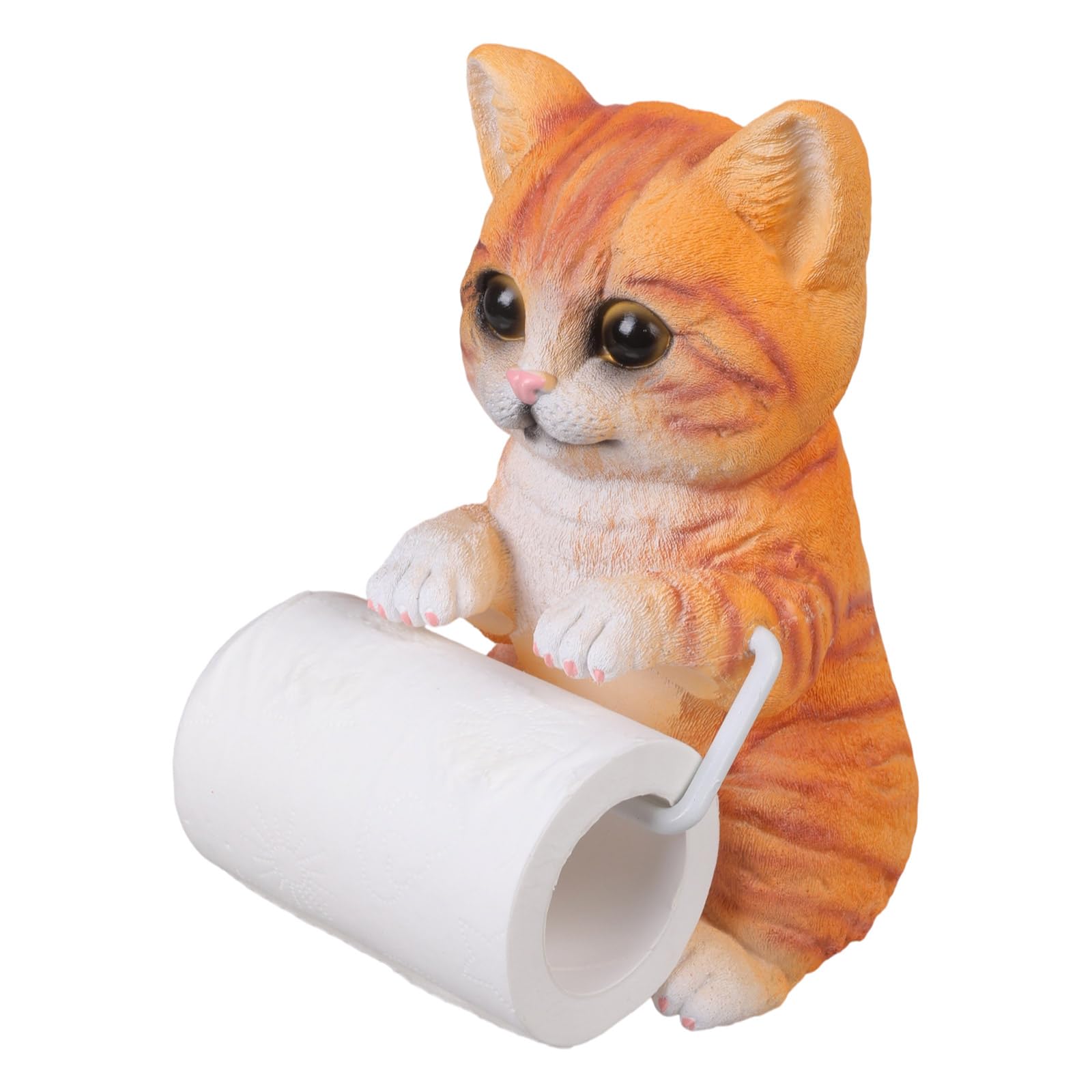 Qusinfc Kittys Themed Wall Mounts Tissue Paper Dispenser Resin Construction Bathroom Storage Organizers Easy Installs Resin Toilet Roll Storage