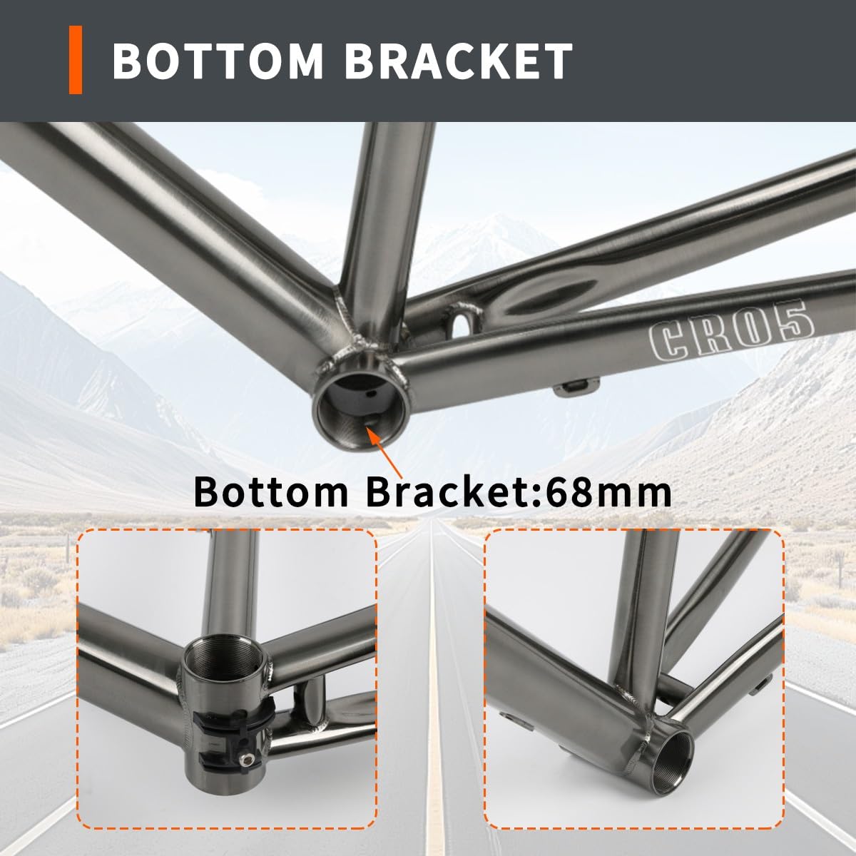 Rennradrahmen aus 700C Cr-Mo-Stahl, Größen 47 cm, 50 cm und 53 cm, Scheibenbremsen, 100 mm/142 mm Steckachse, Carbonfasergabel (grün, 53 cm).