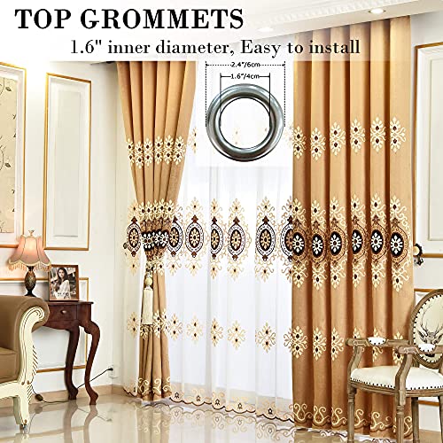 Customized Simple Chenille Jacquard Sheer Window Elegance Curtains/Drapes/Panels/Treatments for Bedroom Living Room, 54'' x 84'', Top Grommets(2 Panels)