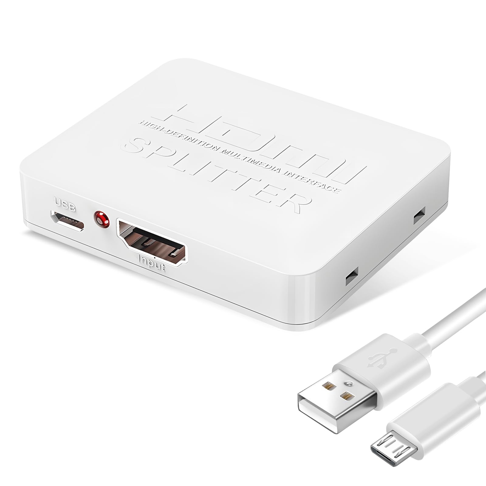 HDMI 分配器 1入力2出力 4K HDMIスプリッター 2画面 同時出力 hdmi 増設 オーディオ同期 3D 1080p 映像分配器 HDCP1.4 簡単接続 PS4|PS3|HDTV|DVD|PCなど幅広く対応 ホワイト
