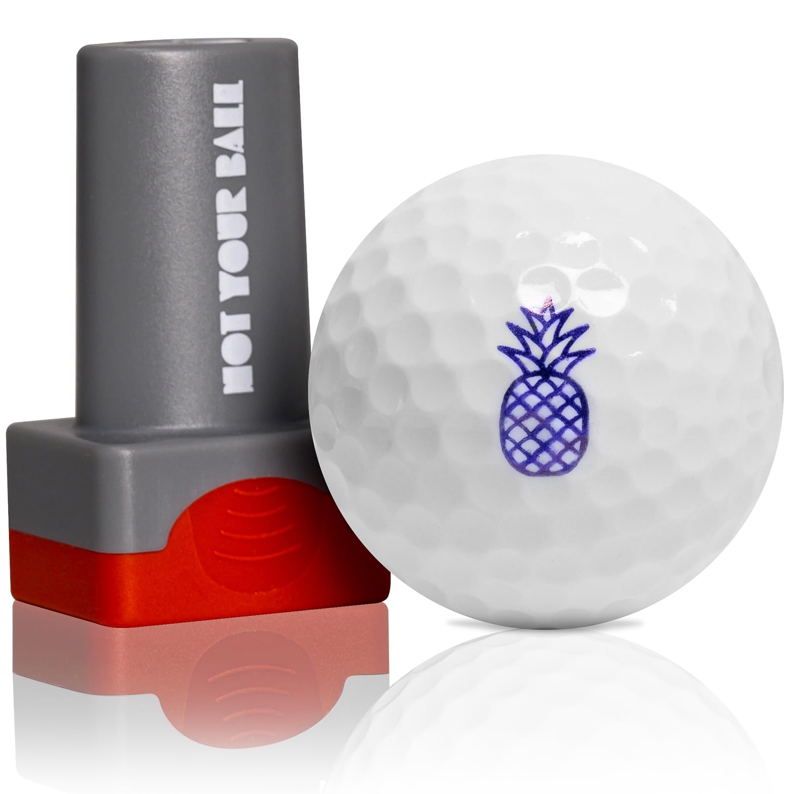ZEETY Golf Ball Stamp, Golf Ball Stamper, Self-Inking Golf Ball Stamp Marker to Identify Golf Balls, Golf Gift Golf Accessories for Men and Women Golfers (Pineapple)
