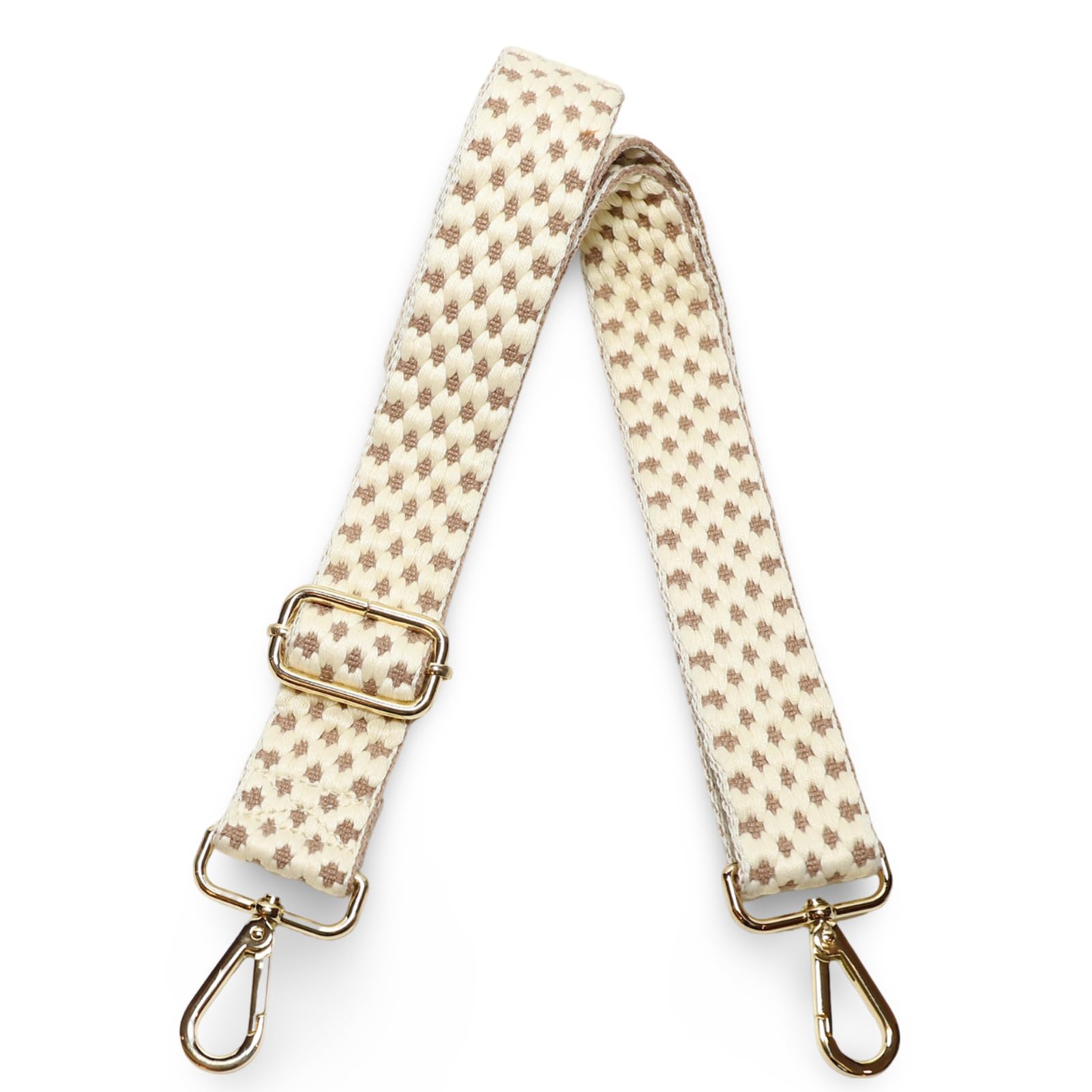 Kolti Purse Strap Replacement Crossbody Handbag Stripe Wide Adjustable, Gold Buckle-379