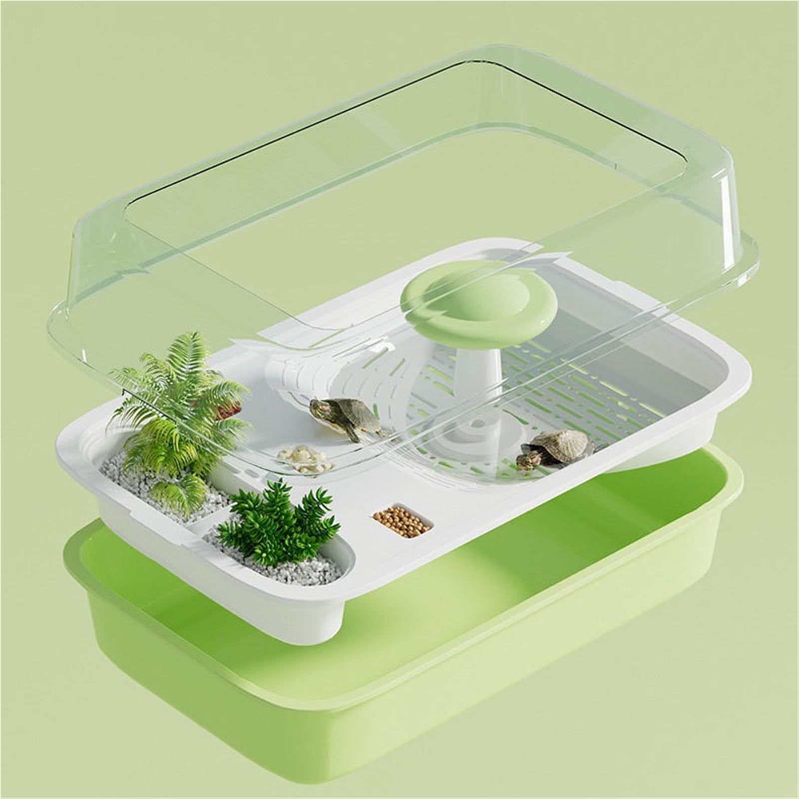 Siedlisko terrarium Zbiornik do karmienia żółwi użytku domowego z zadaszonym stołem wspinaczkowym i blatem Terrarium akwariowe(Purple)