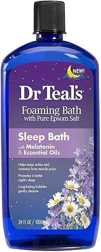 Miniatura 3 de Dr. Teals Pure Epsom Salt - Juego de regalo de espuma de sal de Epsom (paquete de 2, 68 onzas en total), calma y duerme con aceites esenciales de