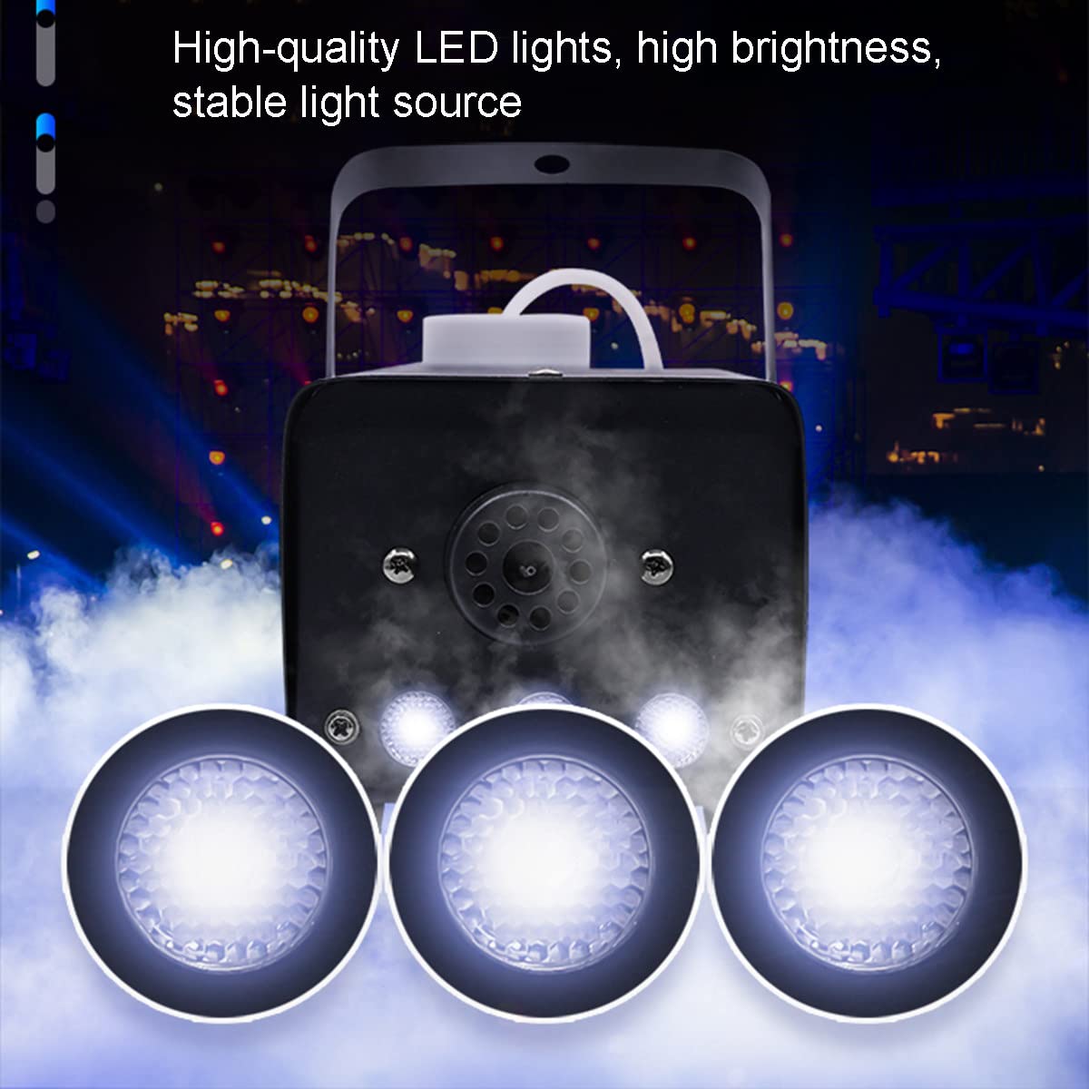 LEFEDA Macchina del Fumo a LED, Macchina del Fumo da 500 W, nebulizzatore per Effetti scenici con Telecomando cablato, per Feste di Natale
