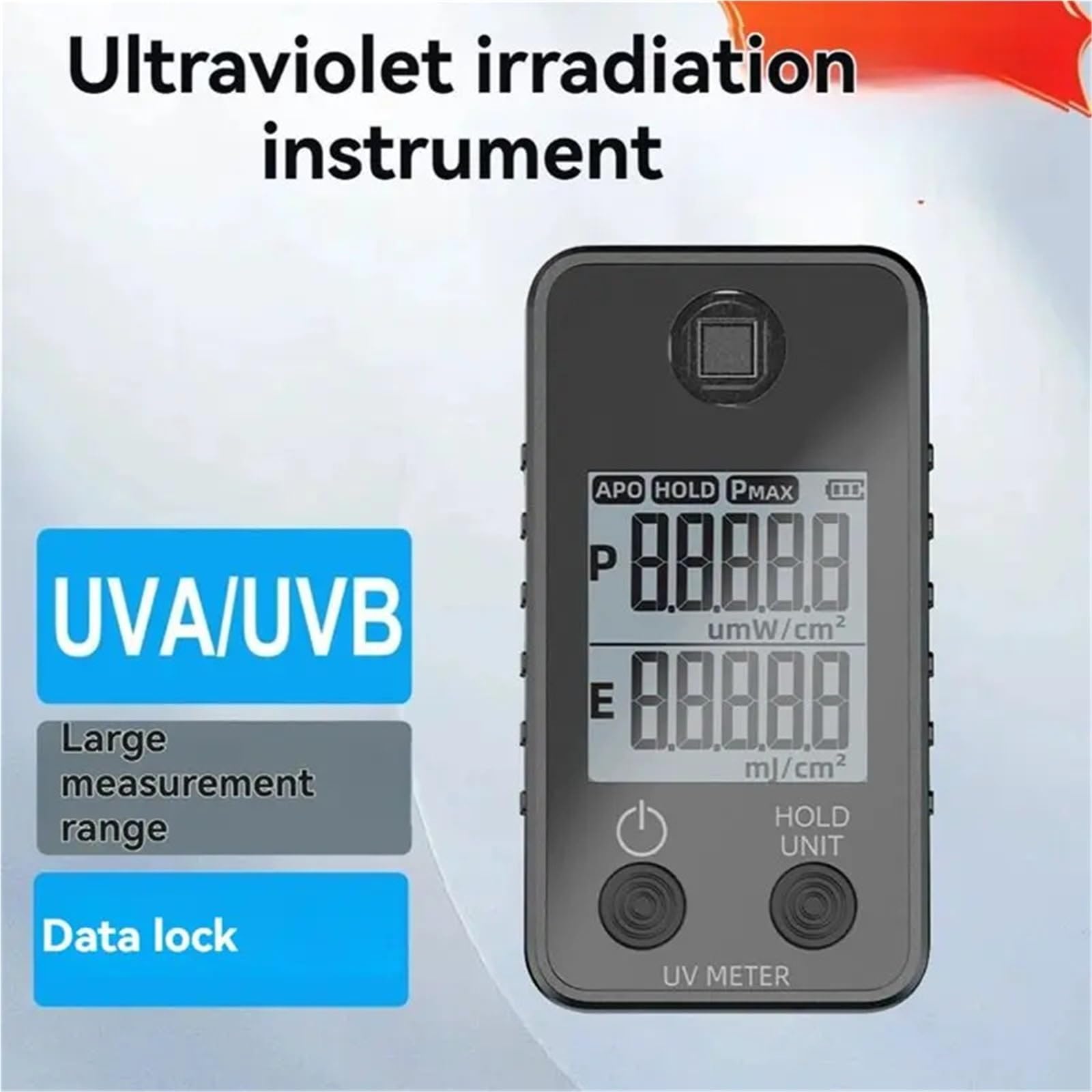 Detector de lámpara UV Radiómetro UV Intensidad UVA/UVB Medidor de irradiancia de energía Medidor de energía Monitor de irradiancia