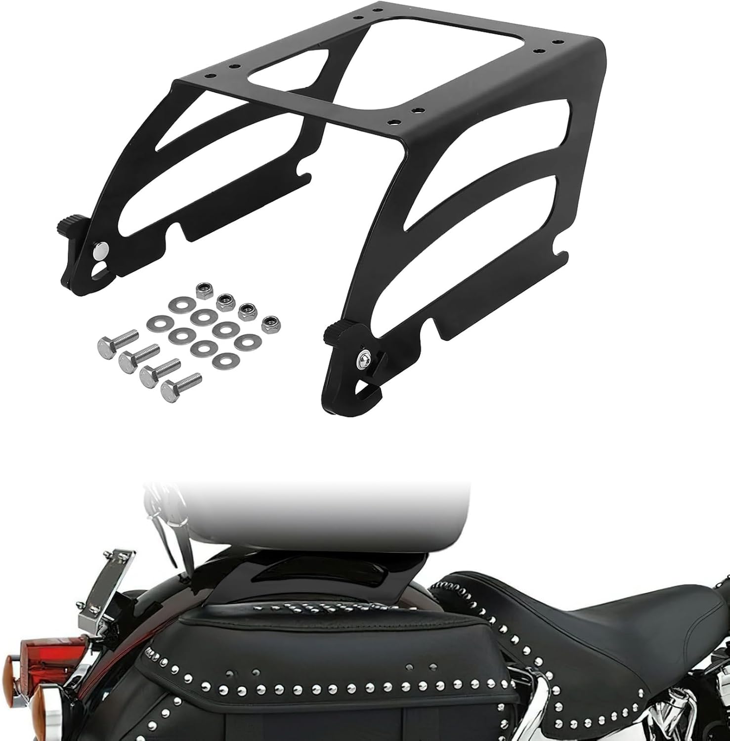TCMT Solo Trunk Luggage Mounting Rack Fits For Harley Heritage Softail 2000-2017 Softail Standard Night Train Springer Softail 2000-2005 Fat Boy 2000-2006 Softail Deluxe 2005-2017