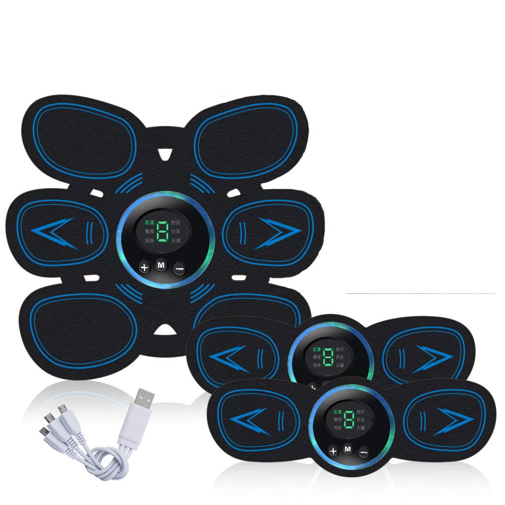 Ceinture Abdominale， Electrostimulation EMS De Muscle pour Le Dispositif De Formation De Forme De Gymnase Femmes d'hommes avec USB Rechargeable (6 Modes 8 Niveaux)