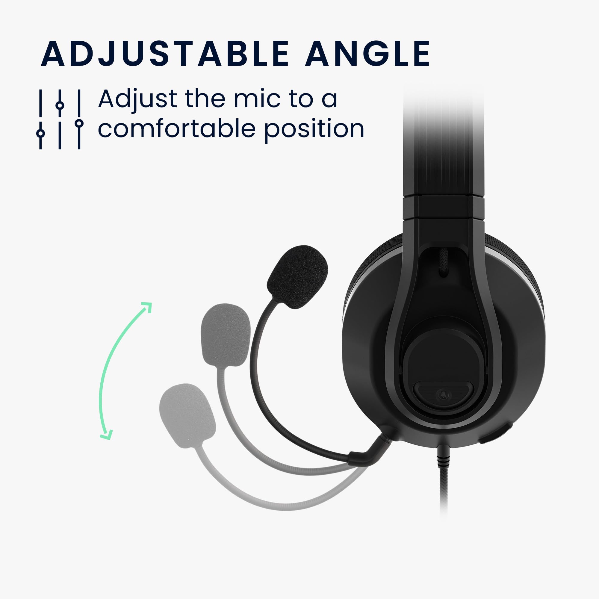 kwmobile Micrófono Compatible con TurtleBeach Recon 500 - Microfono Repuesto para Auriculares Gaming - negro