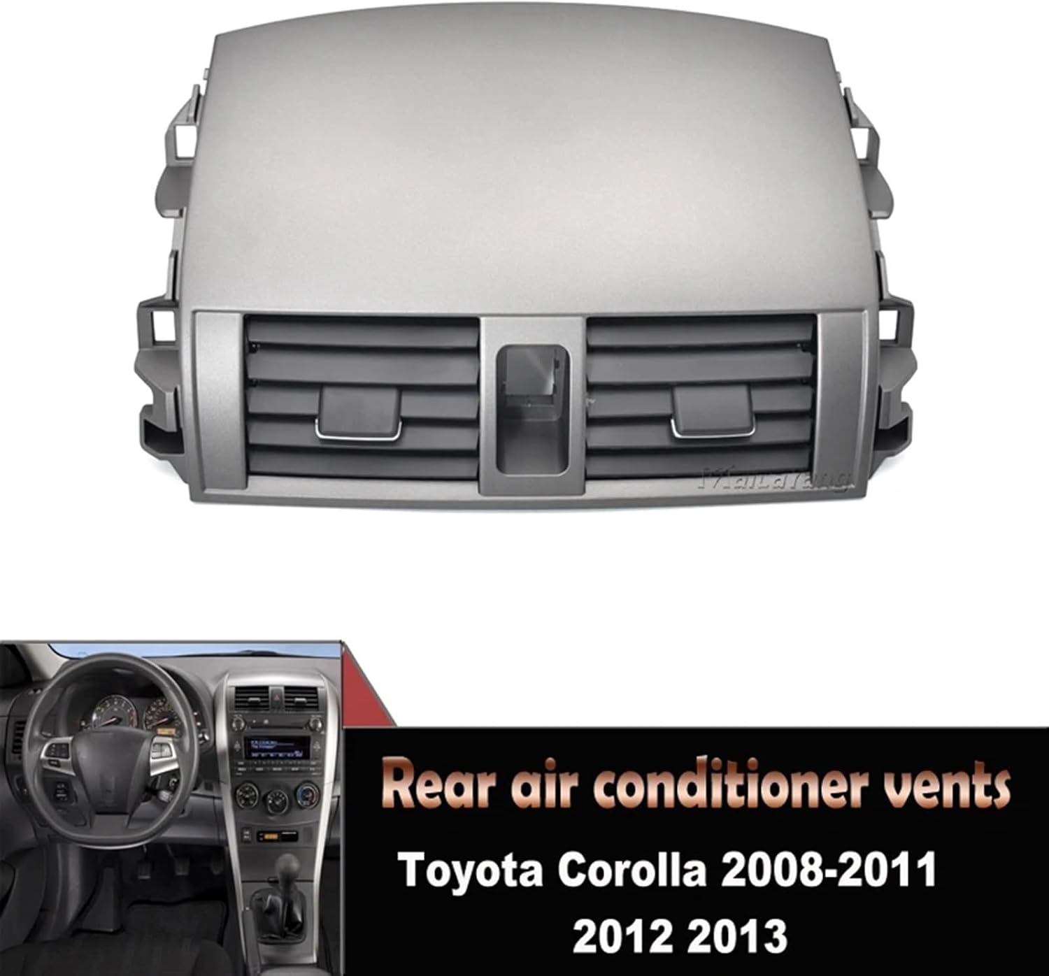 Car Front Console Dash Center Dash Bezel Trim Auto AC Air Conditioner Air Vent Outlet Compatible with Toyota Corolla 2007-2013 55670-12370