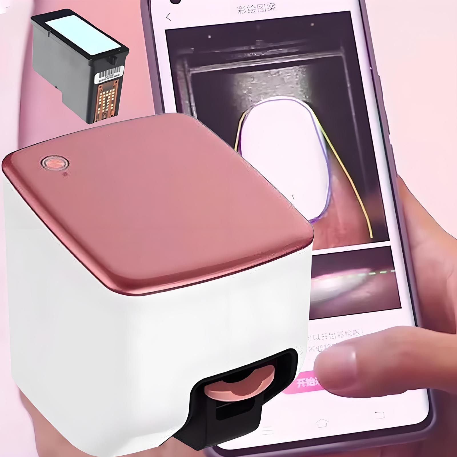Nail Art Printer, 3D Automatic Smart Nail Machine with Ink cartridges/WiFi App Control,10s Fast Printing,Auto Nail Recognition,Nail Printer Nail Art Machine for Salon Nail Lovers