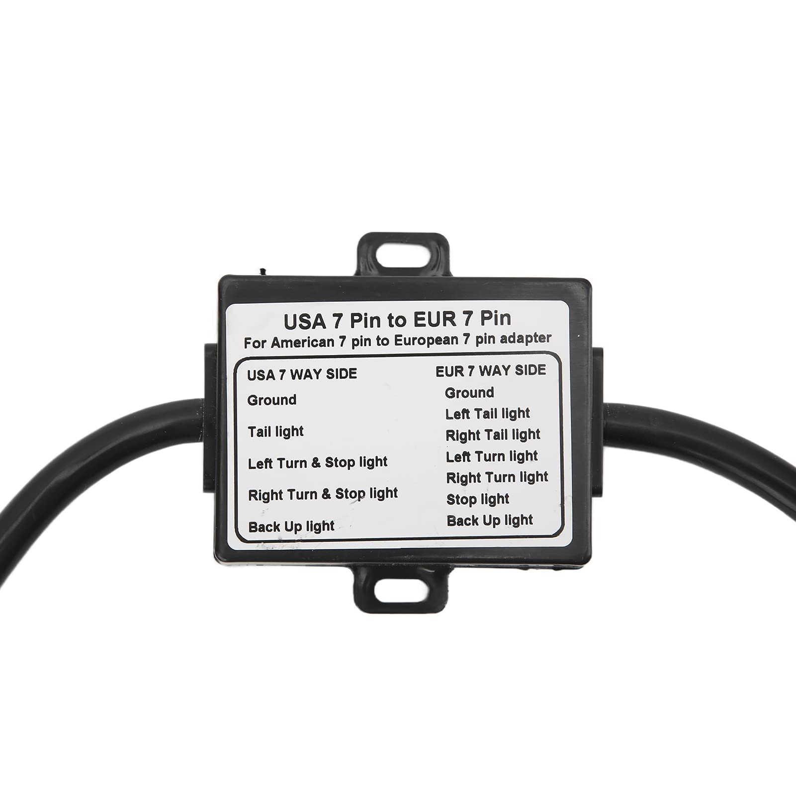 Adaptador de Remolque de 7 Pines estadounidenses a Conector Redondo Europeo de 7 vías para remolques, Adecuado para portaequipajes de caravanas, Barcos y Bicicletas, con separación