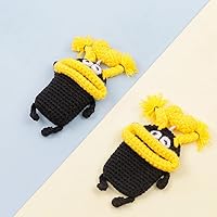 Vista 7 de YGMONER Funda universal para llavero con control remoto, funda protectora para llave de coche Little Monster de boca grande, bolsa de ganchillo