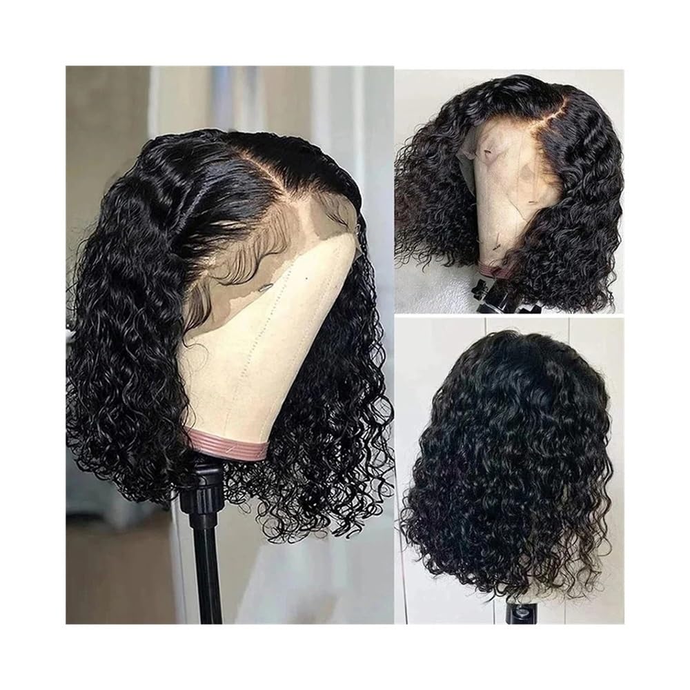 Parrucche per capelli Parrucche frontali in pizzo con parte laterale e onda d'acqua pre-pizzicata brasiliana(12inches)