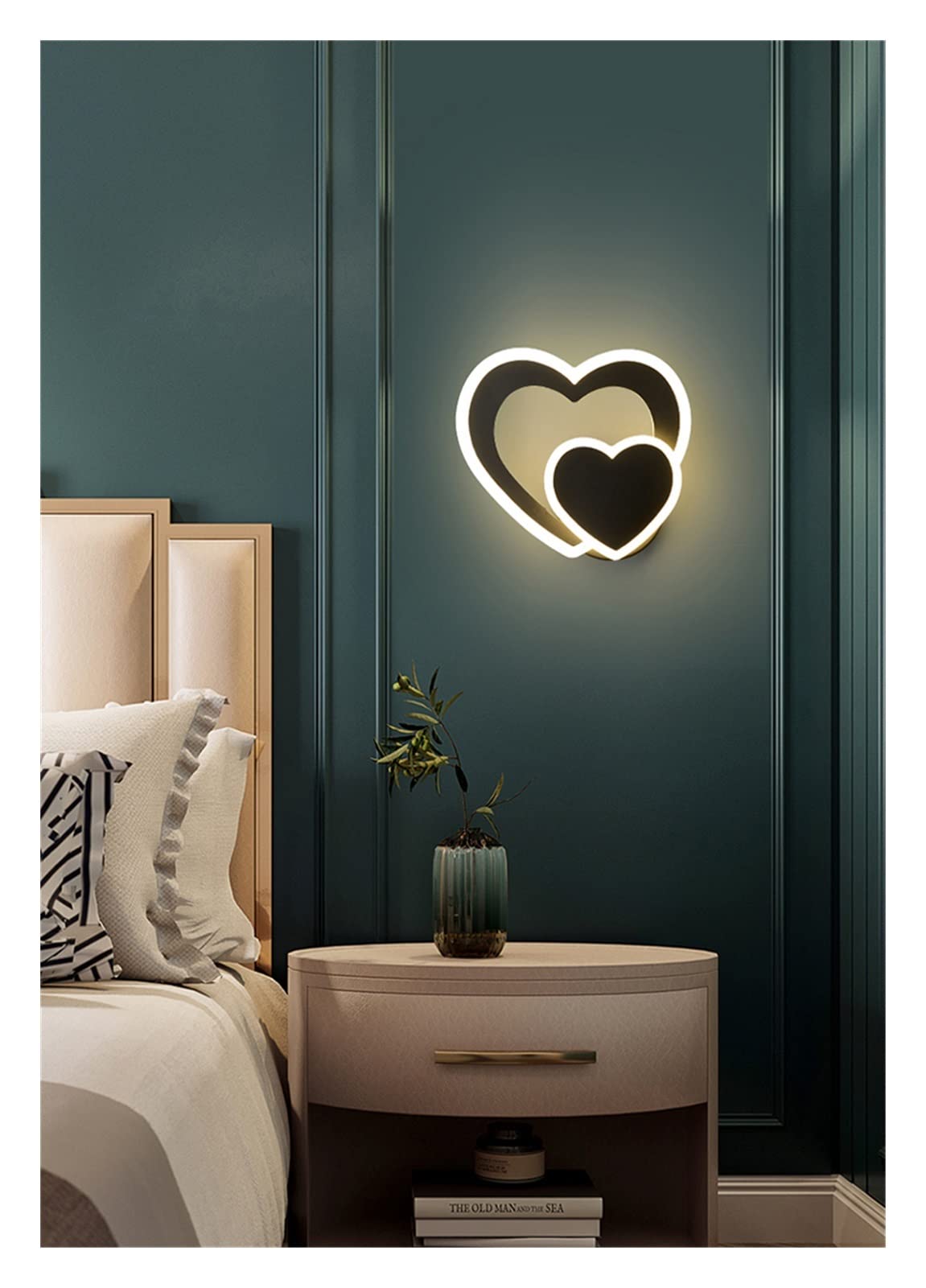 VDOQTLJT Wall lamp Bedroom Sconce Postmodern LED Light Simple Bedside Lamp Living Room Decorations Lamps Staircase Lights Pendant Ceiling Fixtures(A Black)