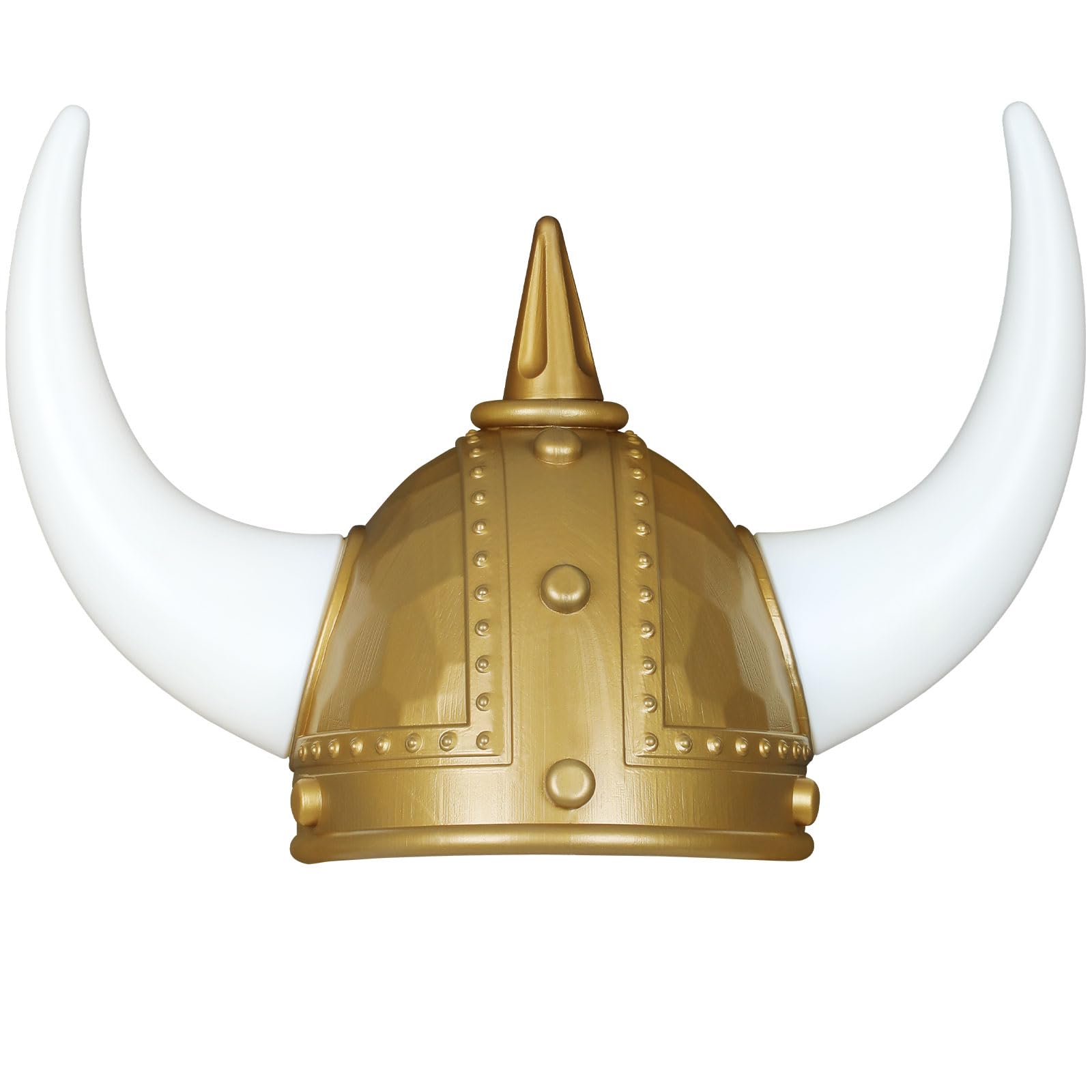 Spinosaurus Viking Helmet for Adult Medieval Horn Hat Middle Ages Helmet with Detachable Horn Viking Cosplay Headwear (Gold-A) โ image 1