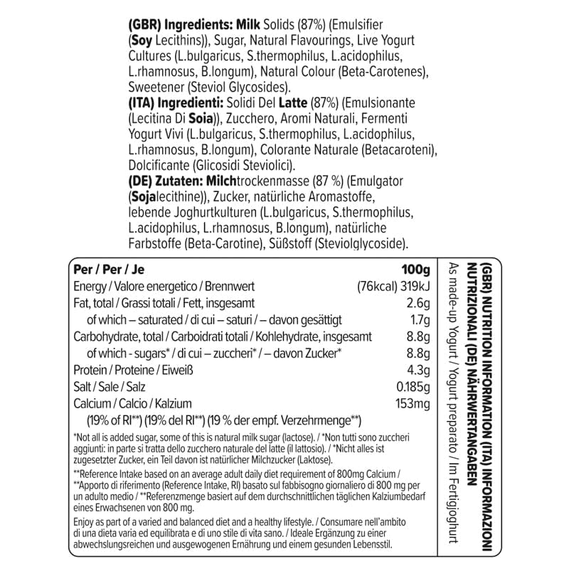 EasiYo Joghurt Vanille zuckerreduziert, 8 Beutel | Jeder Beutel ergibt 1 kg Joghurt