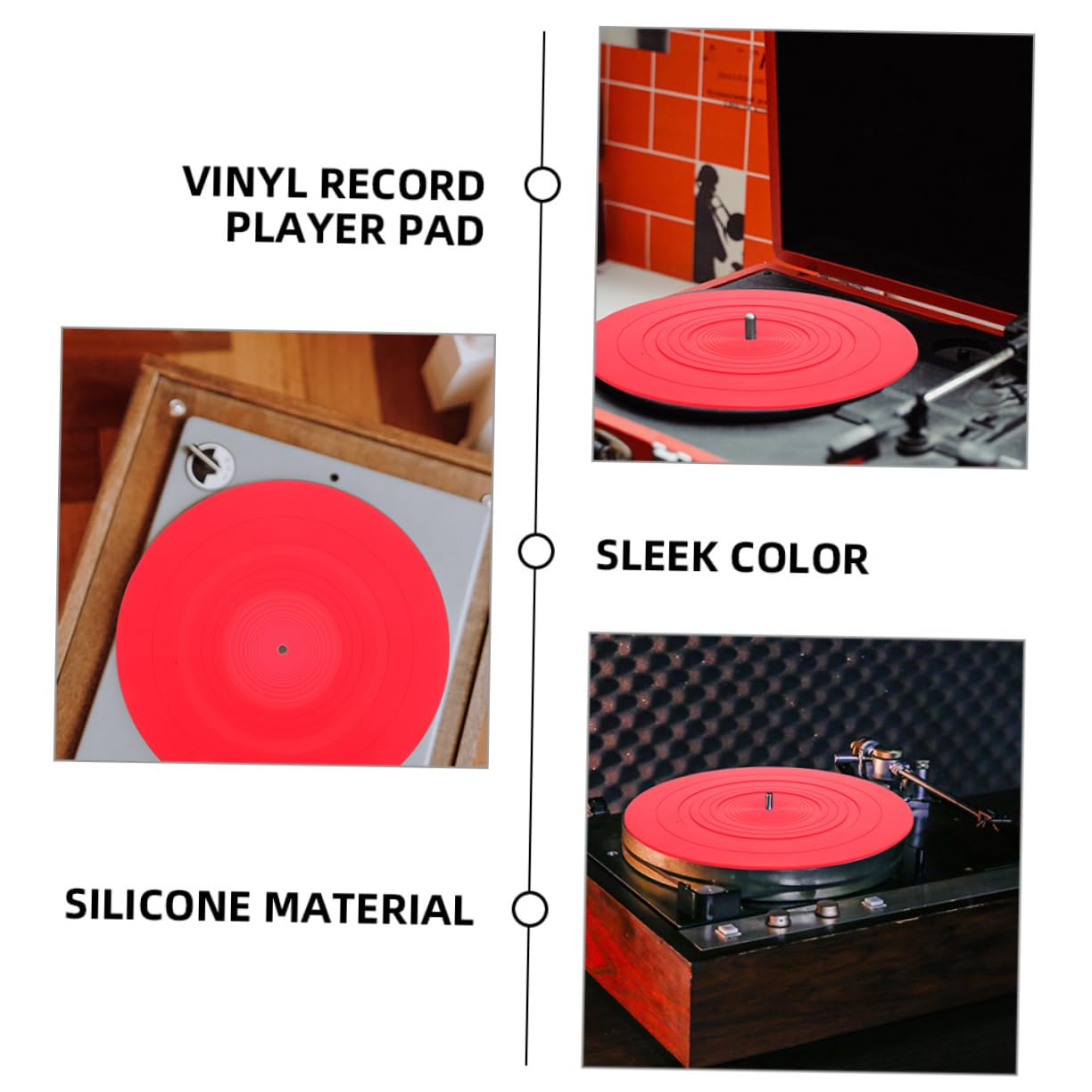 2 Stück Silikon Plattenspielermatten für Vinyl Schallplatten Antistatisch Schonend und Stabil Schallplatten Tellerauflage für Plattenspieler und Dj Equipment