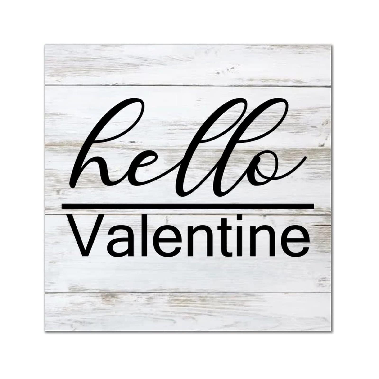 Plaque murale Hello Valentine en bois rétro pour décoration de salon