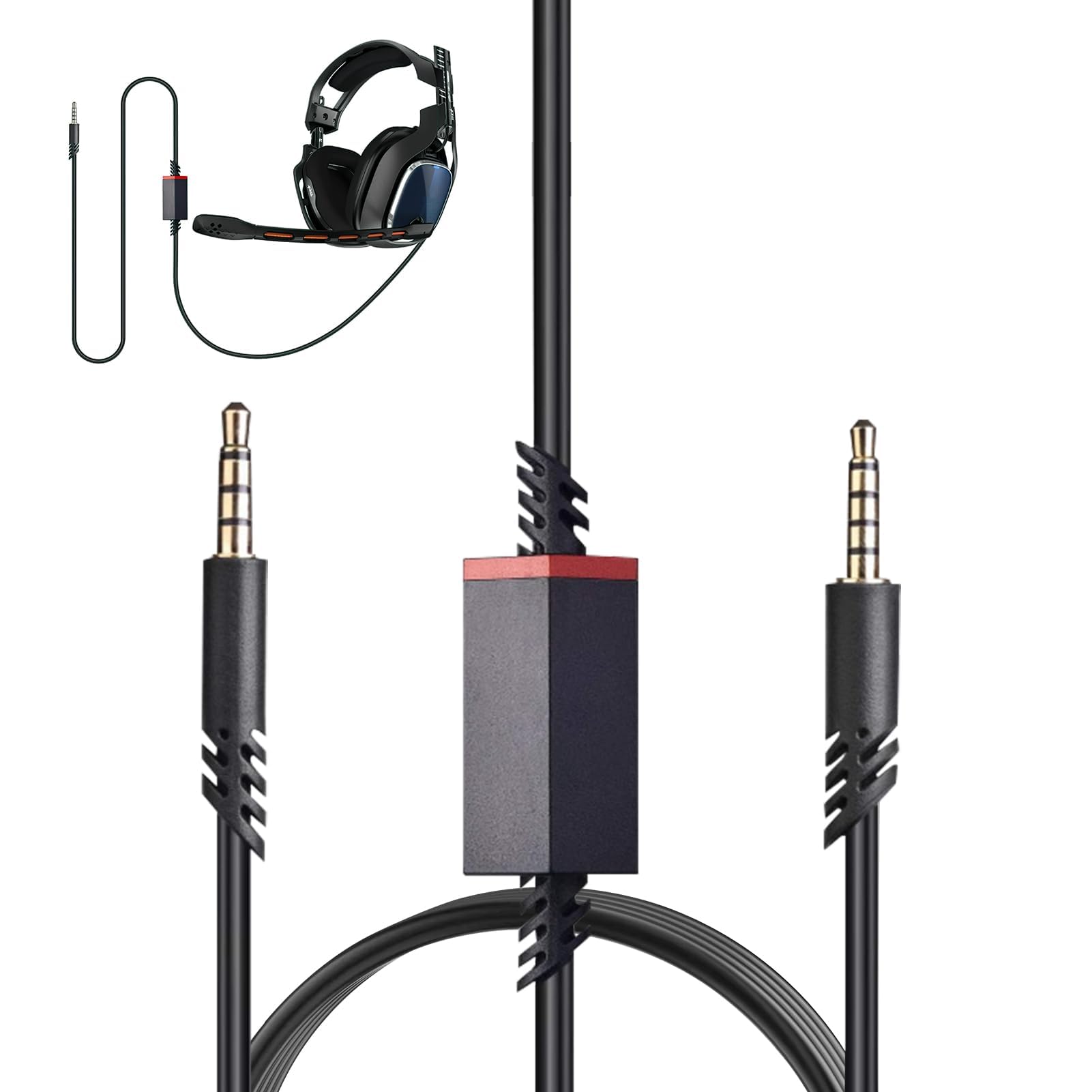 Replacement Audio Cable for Astro A40 A10 A50 TR Gaming Headsets, Inline Mute 3.5mm Jack Extension Cord Compatible with Xbox One PS5/PS4 Controller PC - 2m, Black