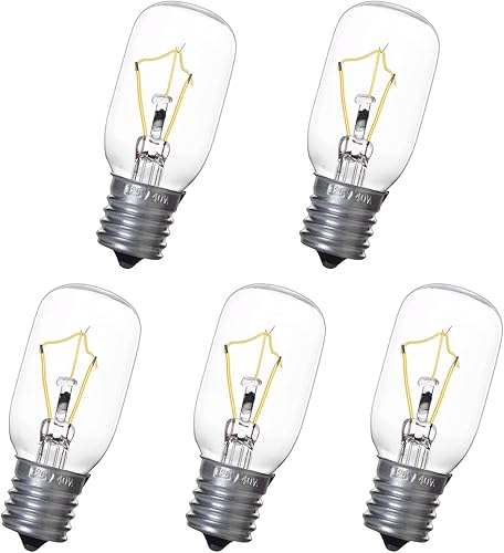 Paquete de 5 bombillas para microondas GE WB36X10003 - Base E17 130V 40W Bombilla de microondas GE Maytag Frigidaire Kenmore