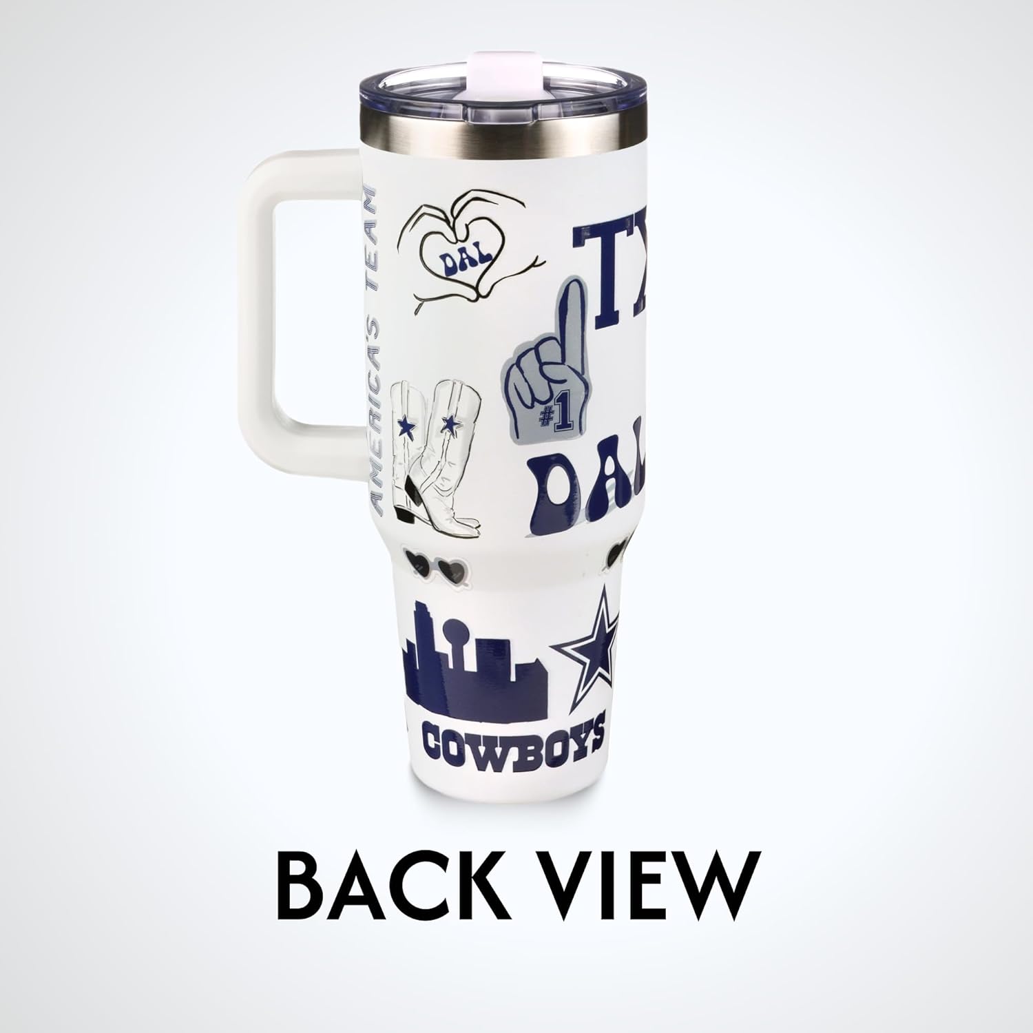 The Memory Company Officially Licensed NFL Game Day Tumbler - 40oz Stainless Steel Double-Wall Insulated Team Color Bling Cup with Team Logo, NFL Licensed Sports Travel Mug with Lid & Straw