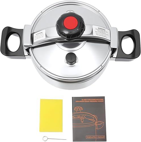 Miniatura 9 de 7 QT Stainless Steel Pressure Cooker - 60Kpa Rapid Cooking & Auto Pressure Safety for Family Gatherings, Healthy Meal Prep  Induction Compatible,