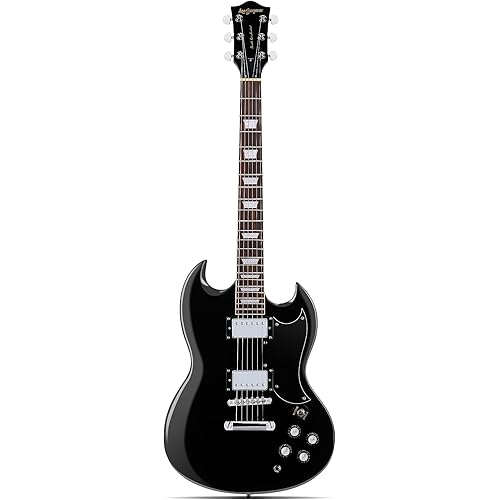 Leo Jaymz 39 Inch Solid Body Electric Guitar - Poplar Wood Body，Maple Neck and Laurel Wood Fretboard (Black)