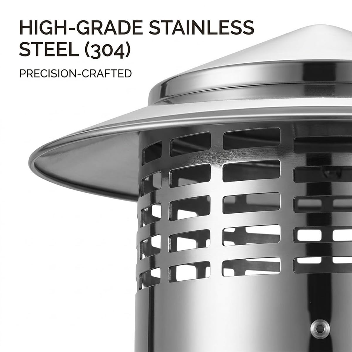 Terminale di Ventilazione Tetto Acciaio Inox 304 Comignolo per Camino Estrattore d'Aria Rotondo Cappello Parapioggia Tubo(16in-400mm)