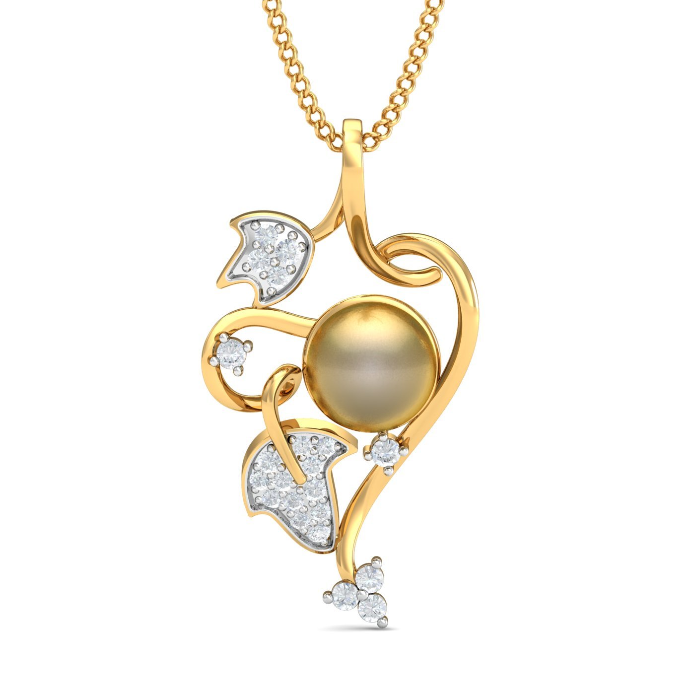 14KT Yellow Gold Grape Wine Abstract Pendant for Women-image-7