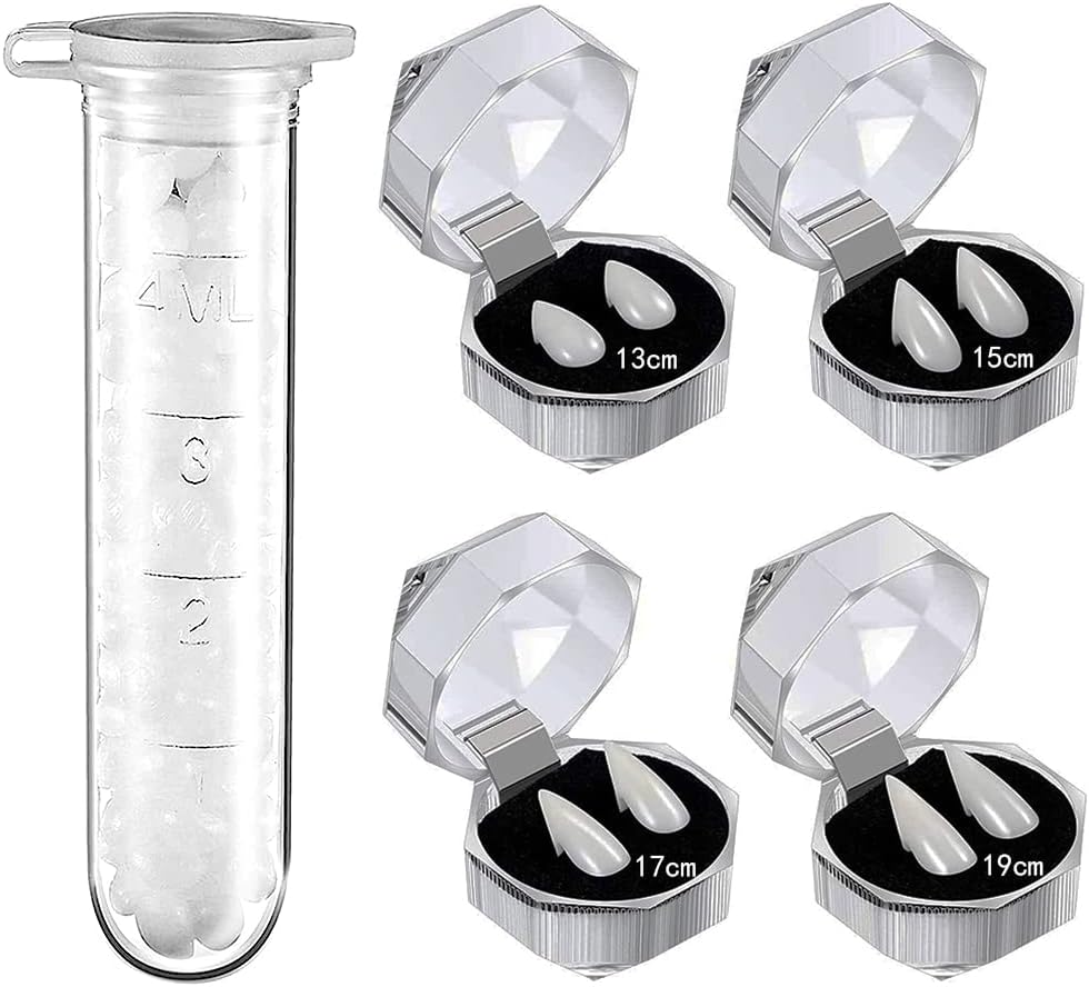 5 Pieces Vampire Cosplay Fangs, Vampire Fangs Kit 4 Sizes