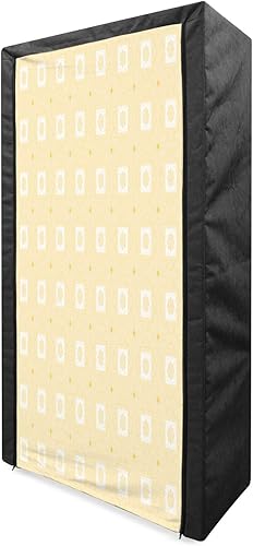 Ambesonne Quatrefoil Portable Fabric Wardrobe, Lattice Pattern Girih Tiles of Antique Eastern Artwork Design, Clothing Organizer and Storage Closet