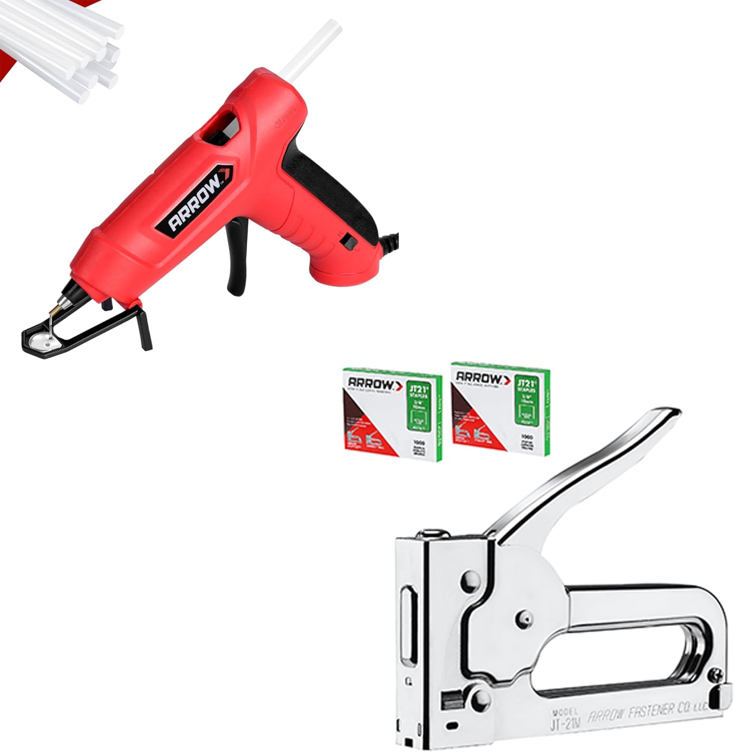 Arrow Mini Hot Glue Gun, Dual Temp Glue Gun Kit with 24Pcs