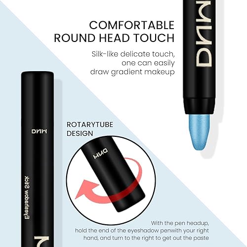 Vista 421 de evpct - Juego a granel de lápices de sombra en crema para ojos, impermeable, brillante, metálico, blanco deslumbrante, gris, plateado, negro