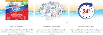 HTH 52123 Super Shock Treatment Swimming Pool Chlorine Cleaner, 1 lb (Pack of 15)