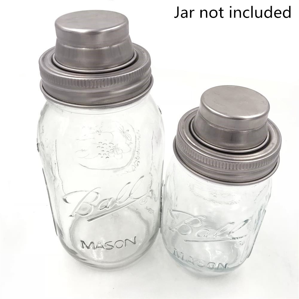 Chbkt Set 4 Coperchi Shaker Per Cocktail In Acciaio Inox Per Barattoli Bocca Larga - Con Filtro E Tappo, Adatto Per Spezie E Farina - 4
