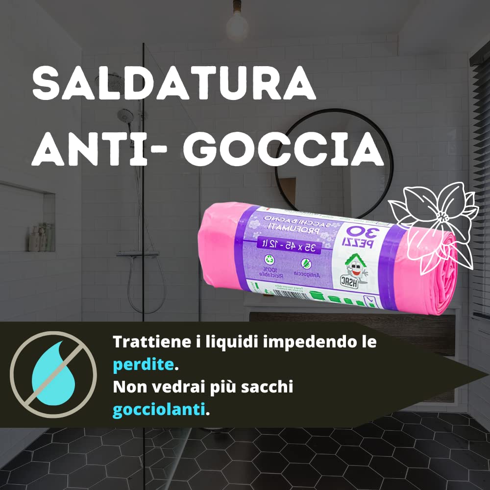 EFFENNE Group - 150 Sacs Poubelle Transparents Parfumés 55x65