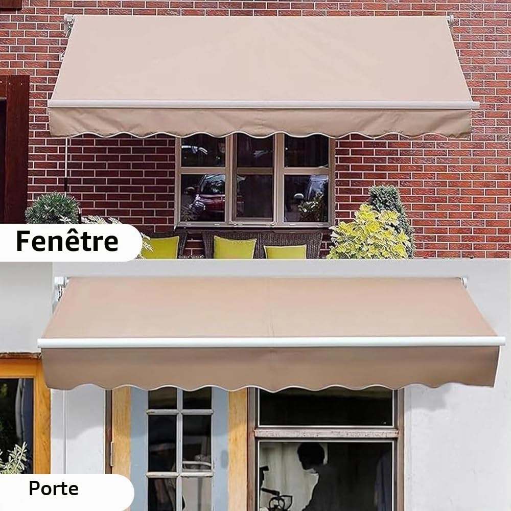 Toile De Store Banne Manuel Rétractable, 3x2m 5x3.0m Tissu De Remplacement pour Auvent pour Terrasse, Couverture D'auvent pour Pare-Soleil Imperméable(Red,3.5x2.5m/11.5x8ft)