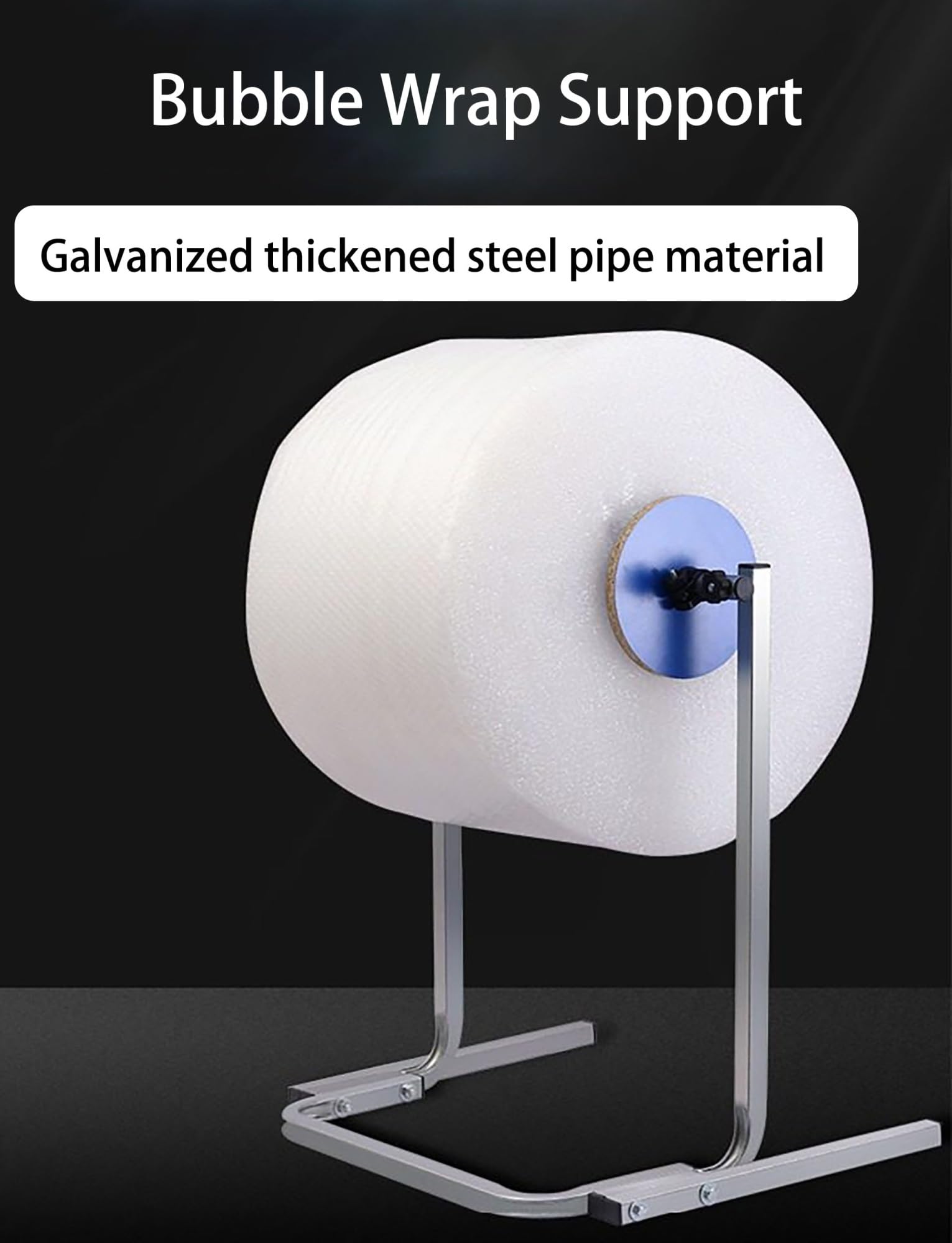 Distributeur industriel de rouleaux de papier bulle – Support debout en acier galvanisé lourd for entrepôt et station d'emballage(H: 64cm Width: 60cm)