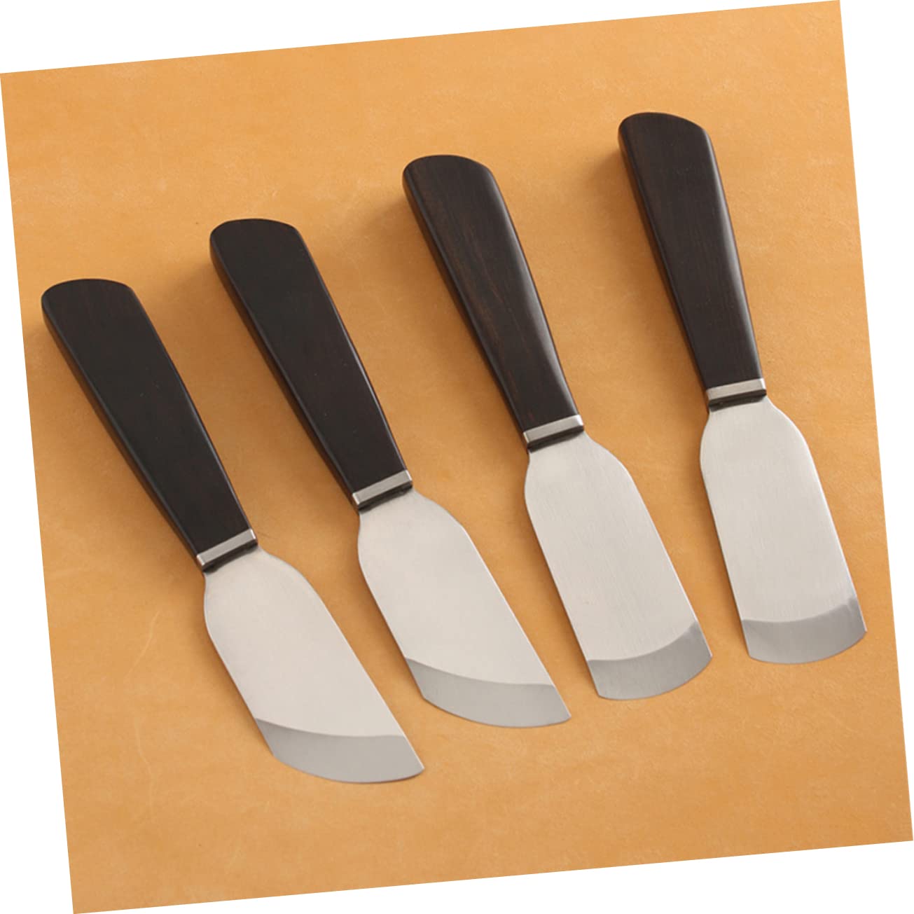 DOITOOL Cuchillo de Biselar Cuero Negro para Desbastar, Acero, Manual