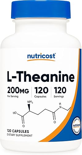 Nutricost L-teanina 200 mg 120 Cápsulas - Doble Fuerza Nutricost L-teanina 200 mg 120 Cápsulas - Doble Fuerza