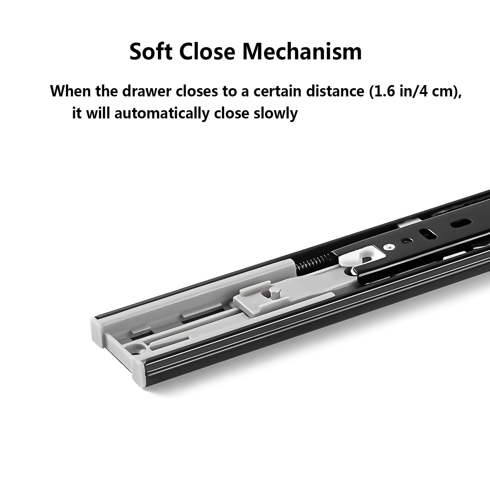Guide for Cassetti for Carichi Pesanti, Binari for Armadi con Chiusura Ammortizzata 300/500 mm, Cuscinetti a Sfere a Estrazione Totale, Capacità 35 kg, 1 Paio(16in (400mm))