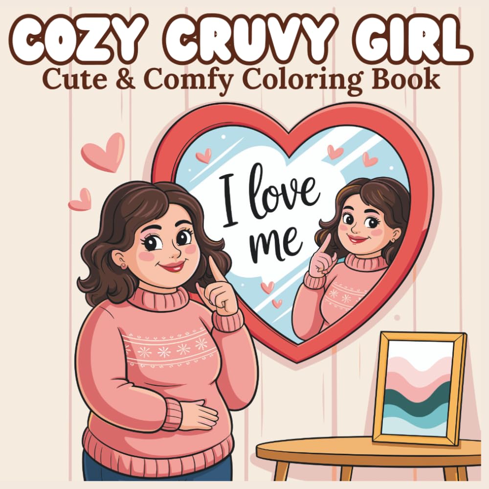 Cute & Comfy Curvy Girl Winter: Cozy Coloring Book for Positive Vibes and Self-Love for Adults and Teens